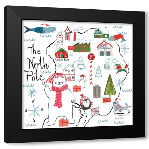 North Pole Pals I Black Modern Wood Framed Art Print with Double Matting by Zaman, Farida