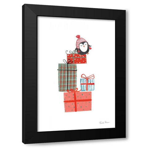 North Pole Pals II Black Modern Wood Framed Art Print with Double Matting by Zaman, Farida