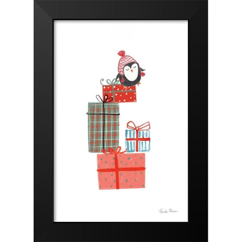 North Pole Pals II Black Modern Wood Framed Art Print by Zaman, Farida
