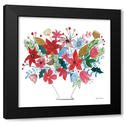 Holiday Bouquet I Black Modern Wood Framed Art Print with Double Matting by Zaman, Farida