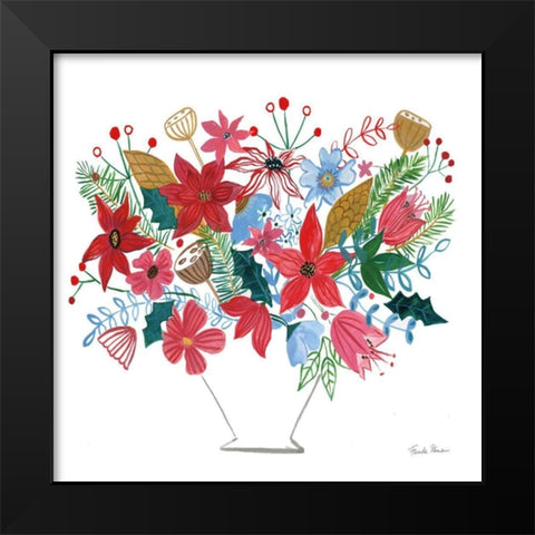Holiday Bouquet I Black Modern Wood Framed Art Print by Zaman, Farida