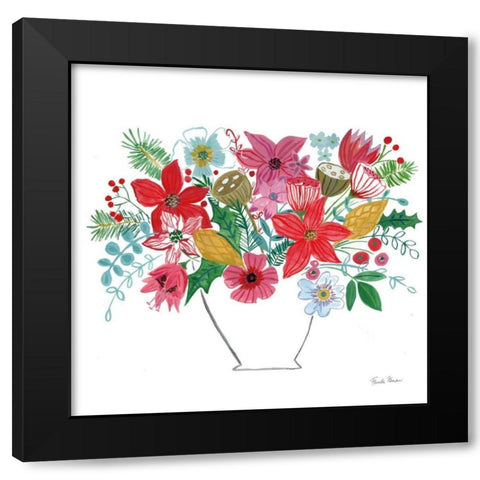 Holiday Bouquet II Black Modern Wood Framed Art Print by Zaman, Farida