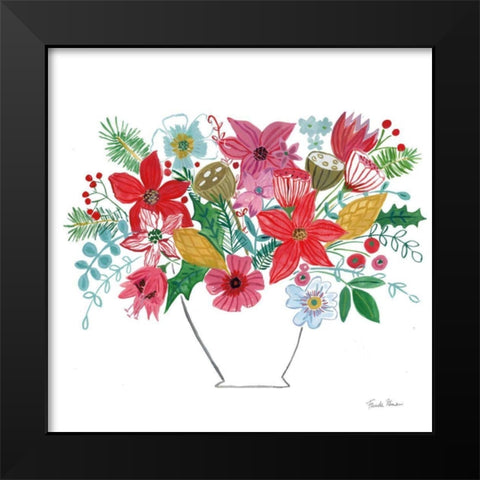 Holiday Bouquet II Black Modern Wood Framed Art Print by Zaman, Farida