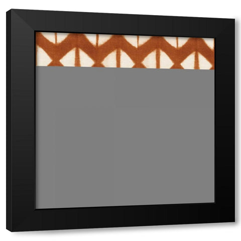 Shibori Square X Orange Black Modern Wood Framed Art Print with Double Matting by Green, Nancy