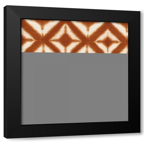 Shibori Square XII Orange Black Modern Wood Framed Art Print with Double Matting by Green, Nancy