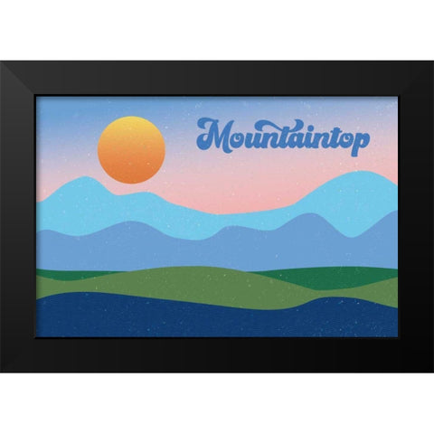 Mountaintop Black Modern Wood Framed Art Print by Wild Apple Portfolio