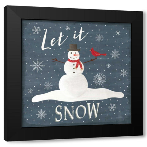 Christmas Cheer IV Let it Snow Black Modern Wood Framed Art Print with Double Matting by Marshall, Laura