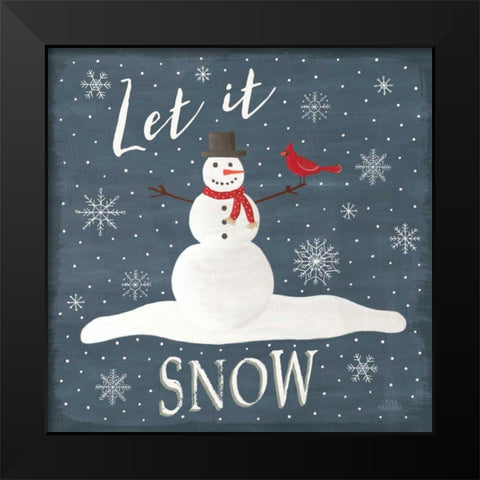 Christmas Cheer IV Let it Snow Black Modern Wood Framed Art Print by Marshall, Laura