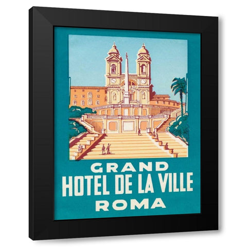 Travel Poster IV Black Modern Wood Framed Art Print with Double Matting by Wild Apple Portfolio