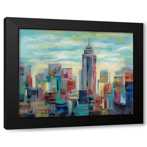 Colorful Day in Manhattan Black Modern Wood Framed Art Print with Double Matting by Vassileva, Silvia