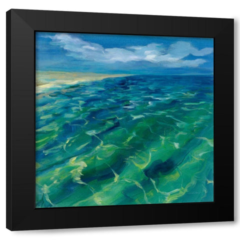 Sunny Sea Reflections Black Modern Wood Framed Art Print with Double Matting by Vassileva, Silvia