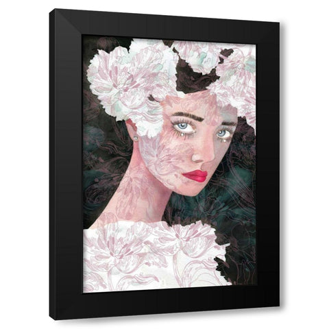 Floral Duchess Black Modern Wood Framed Art Print with Double Matting by Charro, Mercedes Lopez