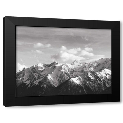 Snowcapped Mountains BW Crop Black Modern Wood Framed Art Print with Double Matting by Eichman, Andre