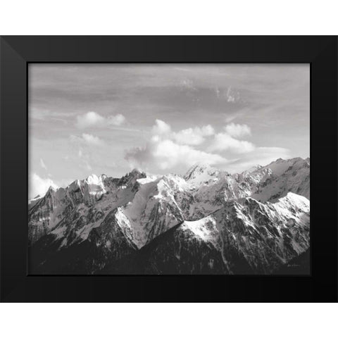 Snowcapped Mountains BW Crop Black Modern Wood Framed Art Print by Eichman, Andre