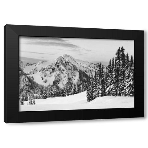 Tatoosh Range BW Black Modern Wood Framed Art Print with Double Matting by Majchrowicz, Alan