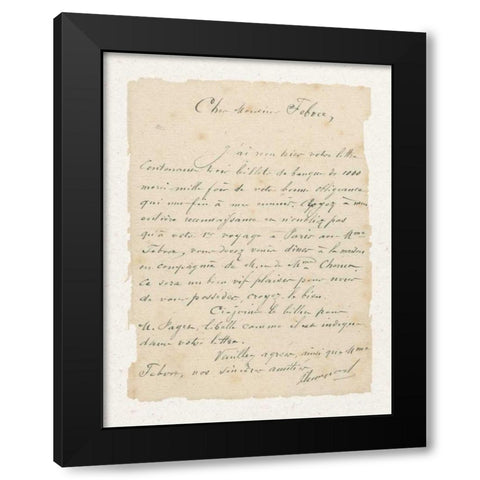 French Letter I Black Modern Wood Framed Art Print with Double Matting by Wild Apple Portfolio