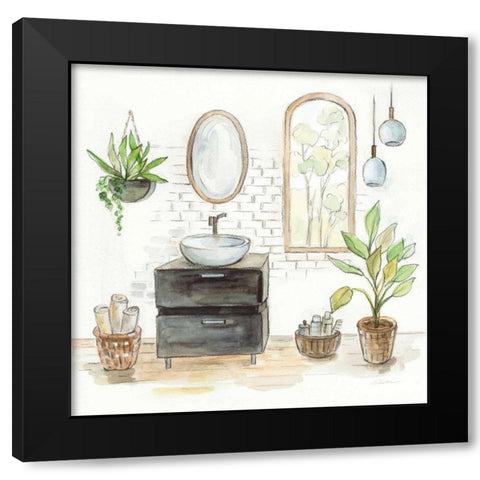 Black Sink Black Modern Wood Framed Art Print by Vassileva, Silvia