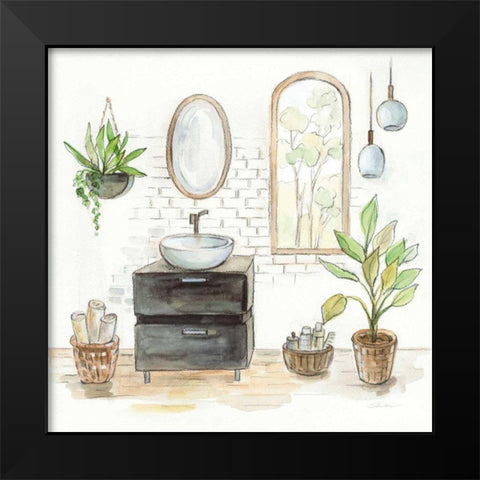 Black Sink Black Modern Wood Framed Art Print by Vassileva, Silvia