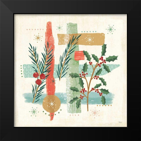 Holiday Flair V Black Modern Wood Framed Art Print by Charron, Veronique