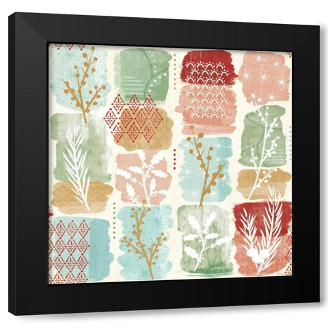Holiday Flair Pattern III Black Modern Wood Framed Art Print with Double Matting by Charron, Veronique