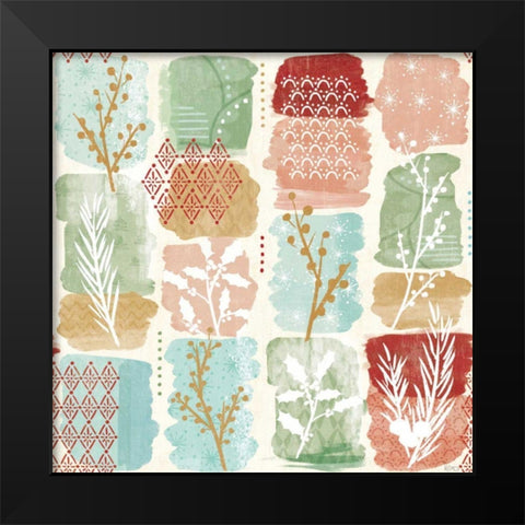 Holiday Flair Pattern III Black Modern Wood Framed Art Print by Charron, Veronique