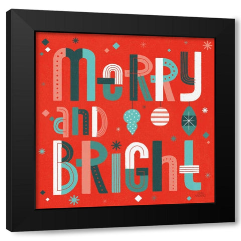 Retro Holiday IV Red Black Modern Wood Framed Art Print with Double Matting by Marshall, Laura