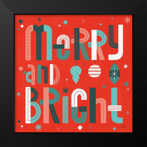 Retro Holiday IV Red Black Modern Wood Framed Art Print by Marshall, Laura