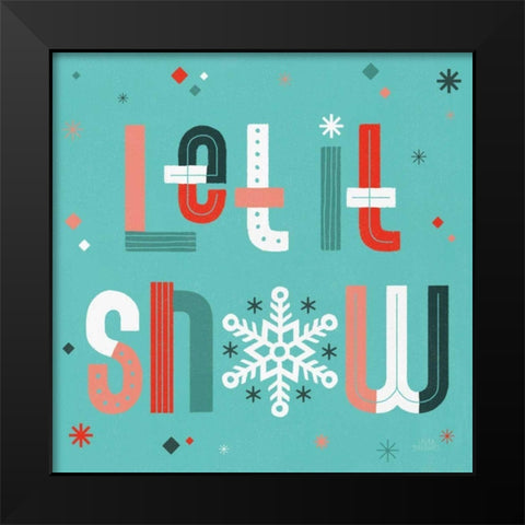 Retro Holiday VI Light Teal Black Modern Wood Framed Art Print by Marshall, Laura