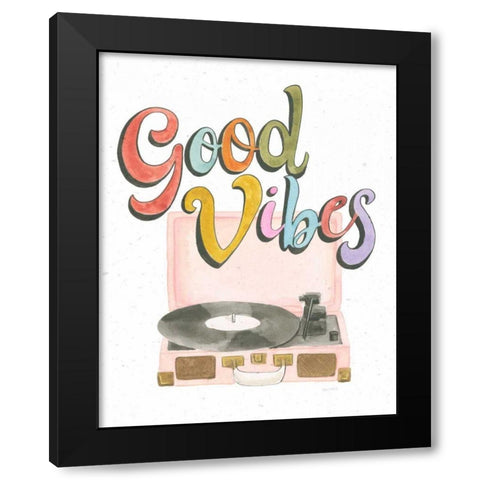 Retro Vibes II Black Modern Wood Framed Art Print with Double Matting by Jackson, Jenaya
