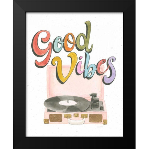 Retro Vibes II Black Modern Wood Framed Art Print by Jackson, Jenaya