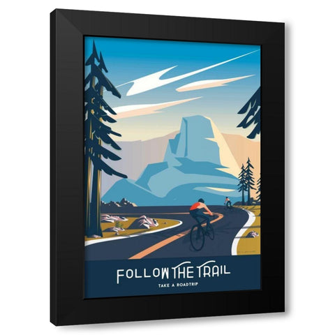 Follow the Trail Black Modern Wood Framed Art Print by Escalante, Omar