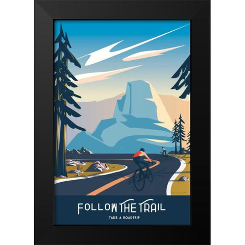 Follow the Trail Black Modern Wood Framed Art Print by Escalante, Omar