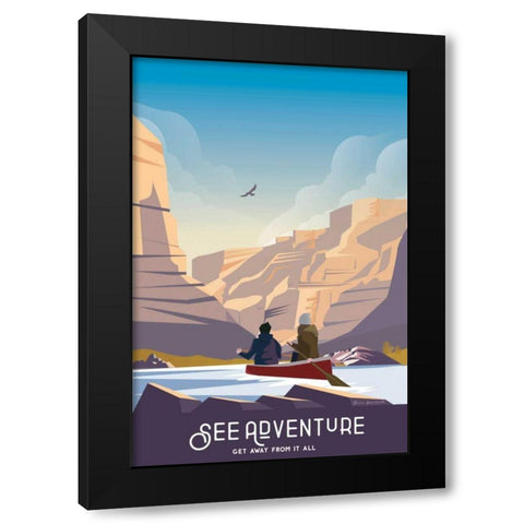 See Adventure Black Modern Wood Framed Art Print by Escalante, Omar
