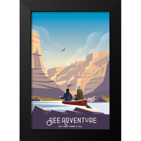 See Adventure Black Modern Wood Framed Art Print by Escalante, Omar