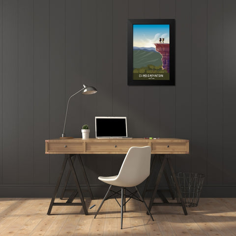 Climb a Mountain Black Modern Wood Framed Art Print by Escalante, Omar