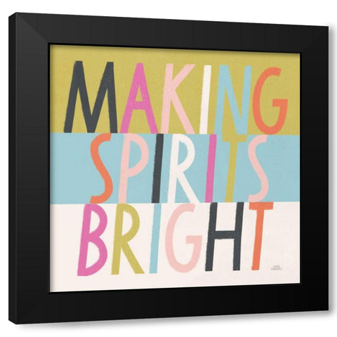 Bright Christmas Wishes I Black Modern Wood Framed Art Print by Marshall, Laura