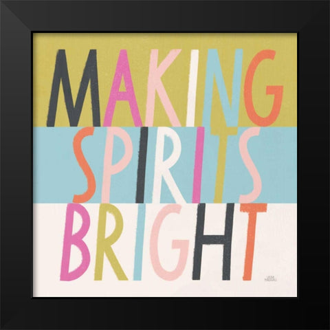 Bright Christmas Wishes I Black Modern Wood Framed Art Print by Marshall, Laura
