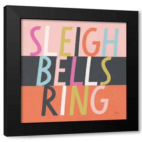 Bright Christmas Wishes II Black Modern Wood Framed Art Print by Marshall, Laura