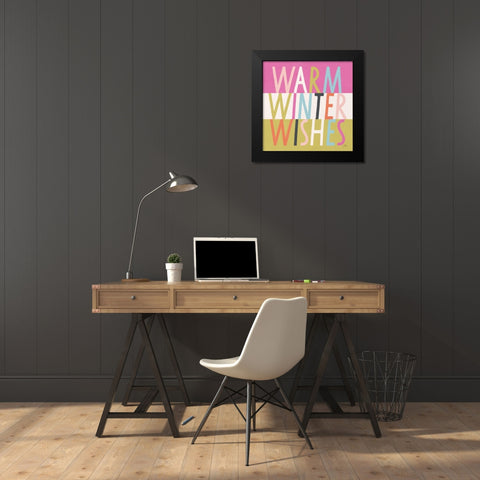 Bright Christmas Wishes IV Black Modern Wood Framed Art Print by Marshall, Laura