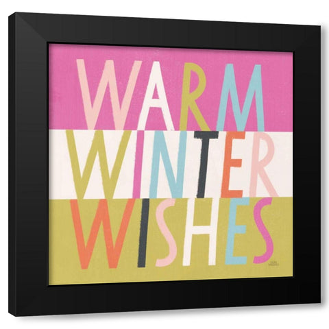 Bright Christmas Wishes IV Black Modern Wood Framed Art Print by Marshall, Laura