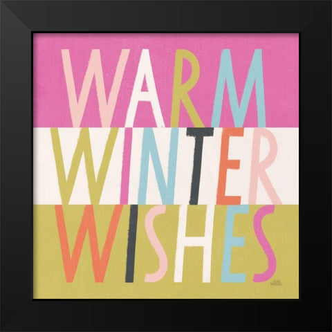 Bright Christmas Wishes IV Black Modern Wood Framed Art Print by Marshall, Laura