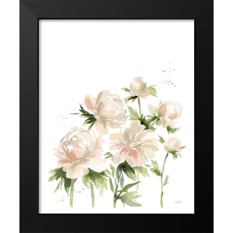 Peonies I Black Modern Wood Framed Art Print by Pete, Katrina