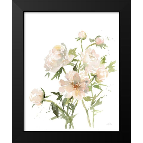 Peonies II Black Modern Wood Framed Art Print by Pete, Katrina