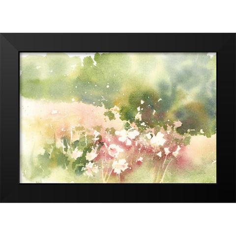 Floral Field Black Modern Wood Framed Art Print by Pete, Katrina