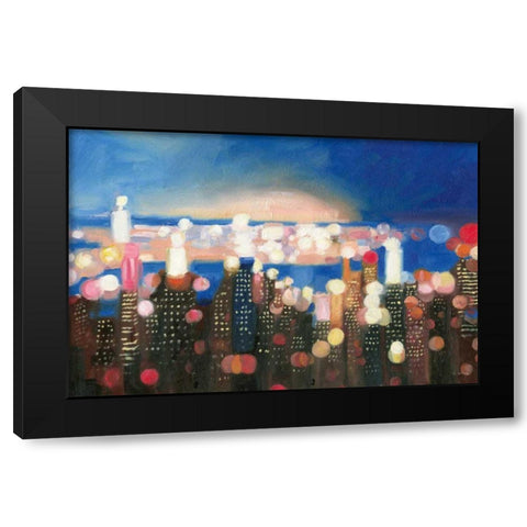 City Lights Black Modern Wood Framed Art Print by Wiens, James