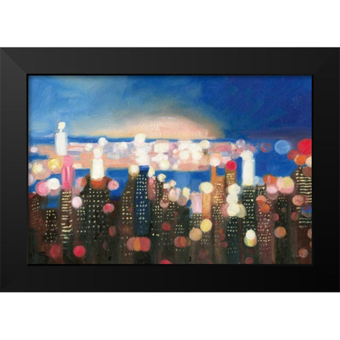 City Lights Black Modern Wood Framed Art Print by Wiens, James