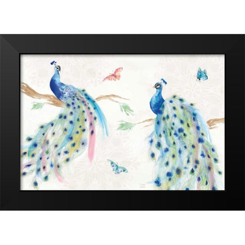 Peacock Glory I Black Modern Wood Framed Art Print by June, Dina