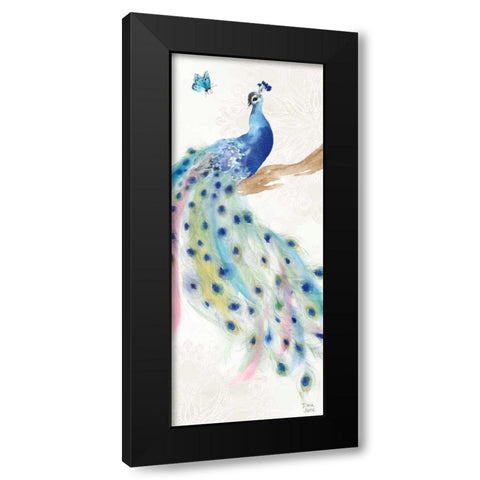 Peacock Glory II Black Modern Wood Framed Art Print with Double Matting by June, Dina