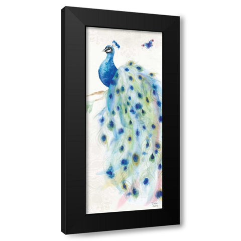 Peacock Glory III Black Modern Wood Framed Art Print with Double Matting by June, Dina