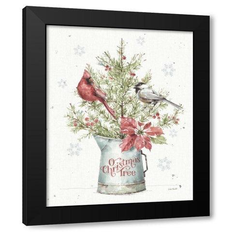A Christmas Weekend II with Chickadee Black Modern Wood Framed Art Print by Audit, Lisa